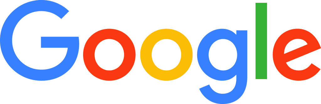 Google logo with letters in blue, red, yellow, and green colors.