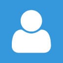 Default user avatar icon on a blue background.